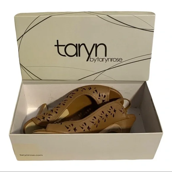 Taryn Rose (NWT) Sling Back, Peep Toe Leather Heels, size 10 - Picture 8 of 10